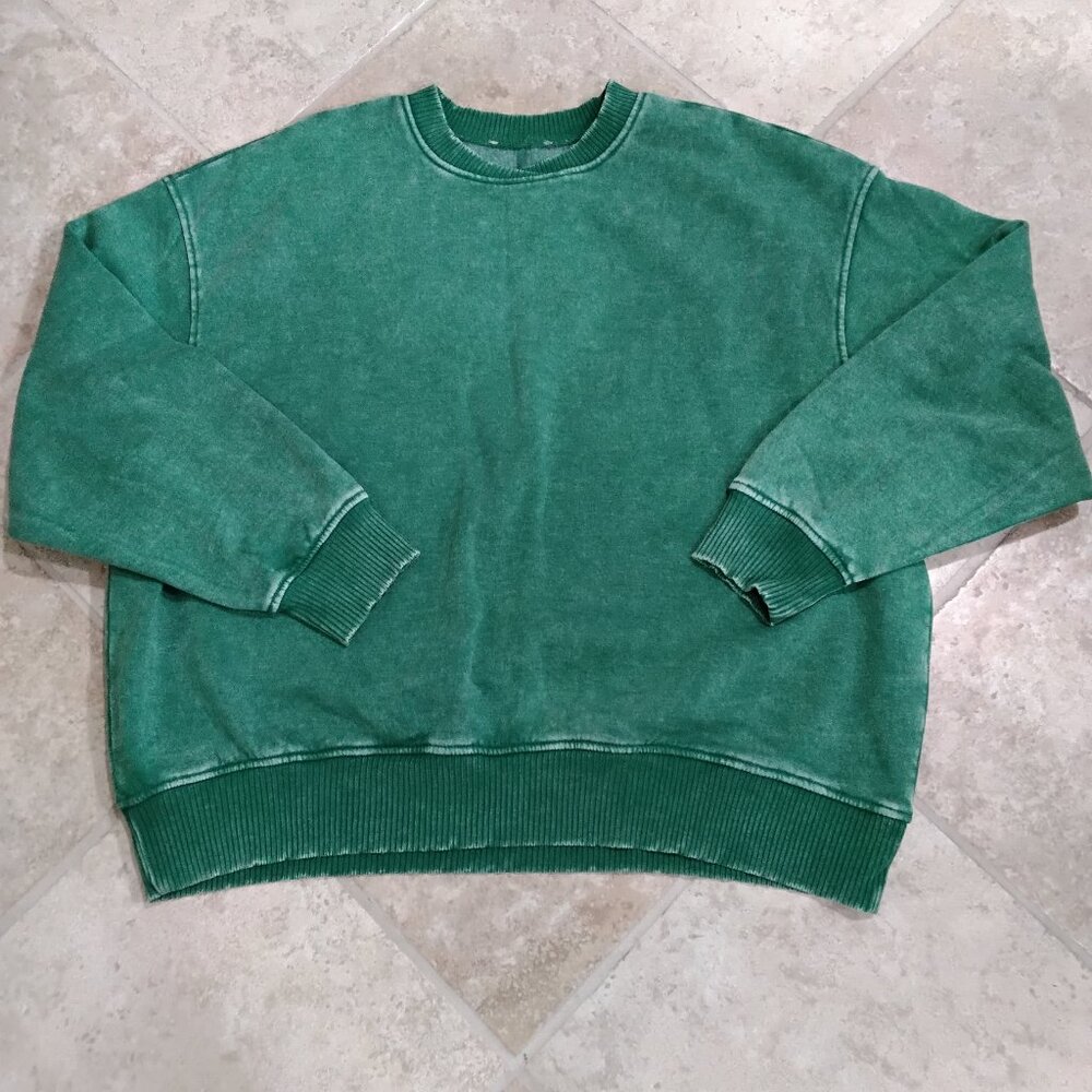 Zenana sweatshirt,  color Acid wash green, S/M will fit to an XL